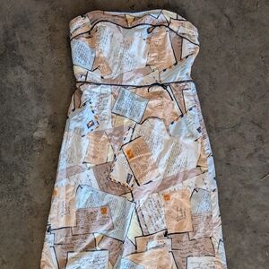 J. Crew Love Letters Strapless Dress